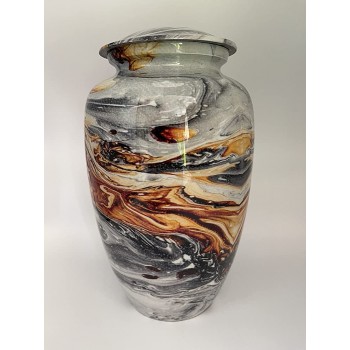 Two Brothers Memorials Silver and Red Eternal Swirl Large Urn for Human Ashes up to 200 lbs - B5Z07VBOM