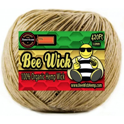 Bee Wick Hemp Spool 420 feet of Organic Hemp Wick Made with American Beeswax 1.0mm - BKMV1YYWE