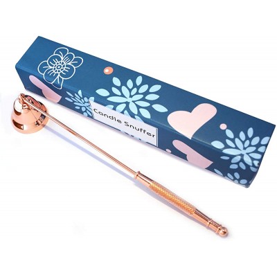 Candle Snuffer Candle Extinguisher Snuffer Accessory Metal Candlesnuffers with Long Handle for Putting Out Candles Extinguish Nest Flame Scented Candles Aromatherapy Candles Jar Candles Rose Gold - B8OPPFTHR