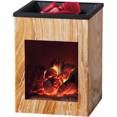 Collections Etc Unique Fireplace Electric Wax Warmer Diffuses Favorite Scent and Displays Realistic Fire Burning - B2YZZNL4W