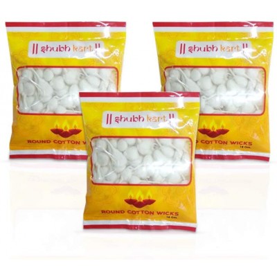 Shubhkart Hand Rolled Cotton Puja Wicks for Oil Lamps Diya Pack of 3 - BWUQP8IT3