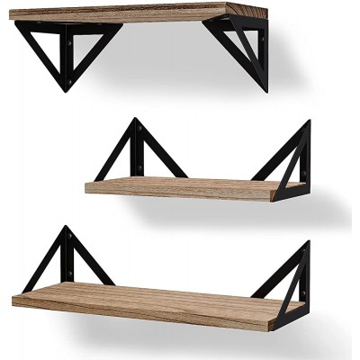 BAYKA Wall Shelves for Bedroom Decor Rustic Wood Floating Shelves for Living Room Wall Mounted Hanging Shelving for Bathroom Laundry Room Kitchen Wall Storage Small Wall Shelf for Plants Books - B7Q9MGIJ2