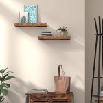 HOOBRO Floating Shelves Wall Shelf Set of 2 15.7 inch Hanging Shelf with Invisible Brackets for Bathroom Bedroom Toilet Kitchen Office Living Room Decor Rustic Brown BF40BJ01 - BEQN0BT2T