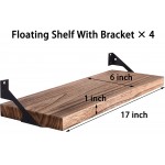 Rustic Wood Floating Shelves for Wall Farmhouse Wooden Wall Shelf for Bathroom Kitchen Bedroom Living Room Set of 4 Light Brown - B67ASSAW7