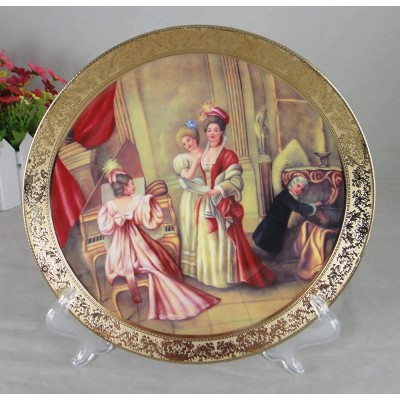 Ashley Gifts Romance Design Decorative 10.5" Porcelain Plate with Stand and Hook Limoges Style{PF258}} - BOIH0NI1P