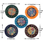 Ayennur Turkish Decorative Plates Set of 5-5.1113cm Multicolor Handmade Ceramic Ornament for Home&Office Wall Decors - BV4XHK6J1