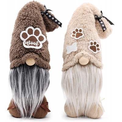 Dog Gnomes Dog Paws Bone Doll Swedish Tomte Ornament Puppy Tiered Tray Decoration Handmade Scandinavian Figurine Nordic Plush Spring Farmhouse Home Decor Gift for Dog Lover Set of 2 - BIAOTT8EE