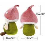 Gehydy Mushroom Gnome Plush Spring Summer Decor Handmade Stuffed Large Size Swedish Tomte Tiered Tray Holiday Home Kitchen Garden Farmhouse Decoration Ornament Gifts 13 Inch Pink - BRACDCEQA