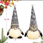 HBlife 2 PCS Holiday Gnomes with 3 Modes Light 15.74 Inches Handmade Swedish Tomte Plush Gnomes Holiday Dining Table Ornaments Gift for Family and Friends Red&Grey Reindeer - BUW8F3XAL