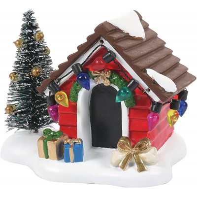 Department 56 Village Accessories Fido's Christmas Getaway Doghouse Figurine 2.4 Inch Multicolor - BODM2AYLH