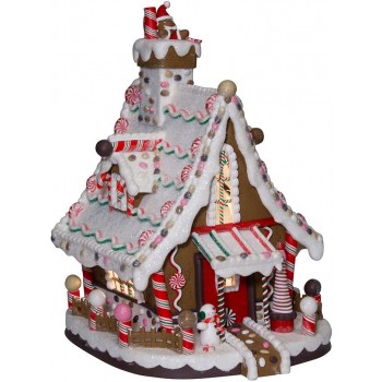 Kurt Adler 12-Inch Lighted Christmas Gingerbread House - B0I61500A