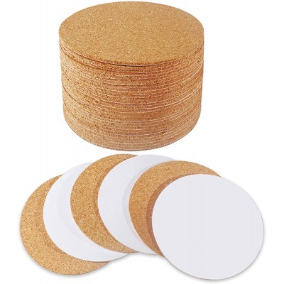 30 Pack Self-Adhesive Cork Round 4” Cork Tiles Cok Bcking Sheets Cork Coasters Round for DIY Crafts - B7GAGDLUL