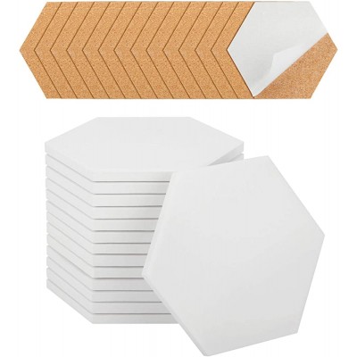 Ceramic Tiles for Crafts Coasters,14 Pack 4-Inches Unglazed Ceramic Coasters for Drinks with Cork Backing Pads,Use with Alcohol Ink or Acrylic Pouring Make Your Own DIY Coasters Hexagon - BY0L1F98D