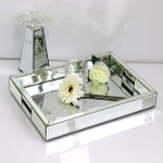Rectangle Silver Mirror Decorative Tray Size 11” Length x 14” Width x 2” Height Mirrored Vanity Organizer with Hand Markup Perfume Jewelry Tray for Bathroom Bedroom Dresser Coffee Table qmdecor - BOZKJDHL0