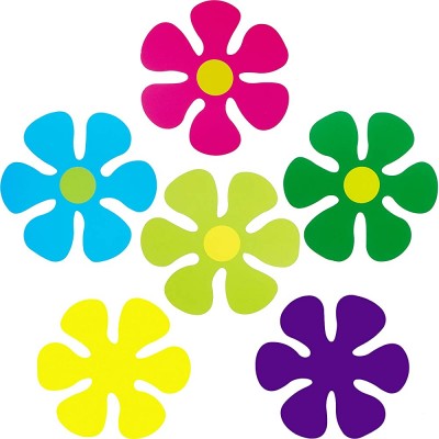 60 Pieces Flower Shaped Cutouts Mini Retro Flower Cutouts for Hippie Party Craft Home Wall Decoration - BHFZG8JPJ