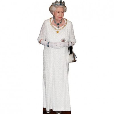 H10087 Queen Elizabeth II White Cardboard Cutout Standup - BKHKRB9EY