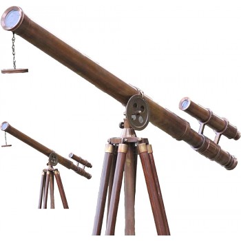 collectiblesBuy Royal Vintage U.S. Navy Griffith Antique Tripod Telescope Double Barrel Nautical Decorative Double Barrel Tube Height:65 Inches - BWRHPNF2D