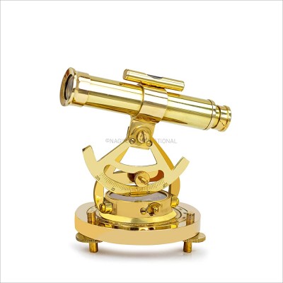 Nagina International Maritime Polished Brass Addaid Telescope Compass with Functional Telescope & Level Meter | Home Decorative Metal Decor - BUCSE2KQ8