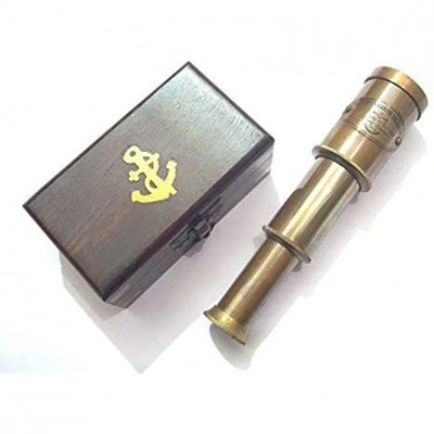 PIRU Brass Telescope Antique Telescope with Wooden Box by Royal Victorian Export - BZYD312E8