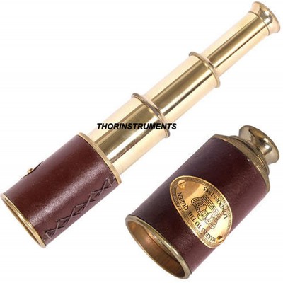 THORINSTRUMENTS with device Nautical Brass 1885 London Telescope Brown Leather - B7SVGCMOW