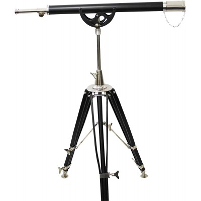 Vintage Handmade Telescope with Wooden Stand Tripod Nautical Mood Design Chrome Finish Scope - BT1F5ULMG