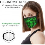 Green Clover Leaf Decorative On A Dark Adult Face Masks Women Men Reusable Washable Breathable Cotton Cloth Face Cover - BCJ0YLH74