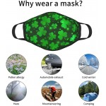 Green Clover Leaf Decorative On A Dark Adult Face Masks Women Men Reusable Washable Breathable Cotton Cloth Face Cover - BCJ0YLH74