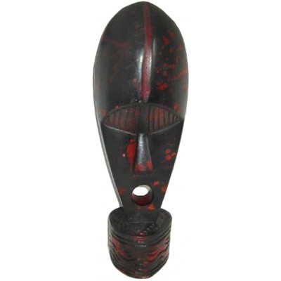 NOVICA Decorative Ghanaian Sese Wood Mask with Stand Black All'S Well' - BF4X9FETY