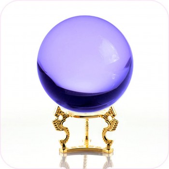 Amlong Crystal Purple Crystal Ball 110mm 4.2 inch Including Golden Dragon Stand and Gift Package - B01W0SCXN