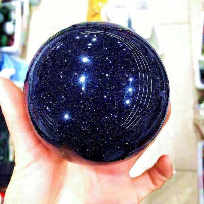 DOURU KKSI Natural Sapphire Sand Crystal Ball Blue Crystal Ball Decorative Stone Size : 6-6.6cm - BNBMT9CGY